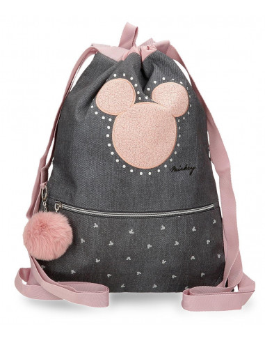 3823821 GYM SAC C/CREMALLERA MICKEY STUDS